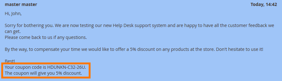 Integration with Help Desk Ultimate | Coupon Code Generator for Magento 2