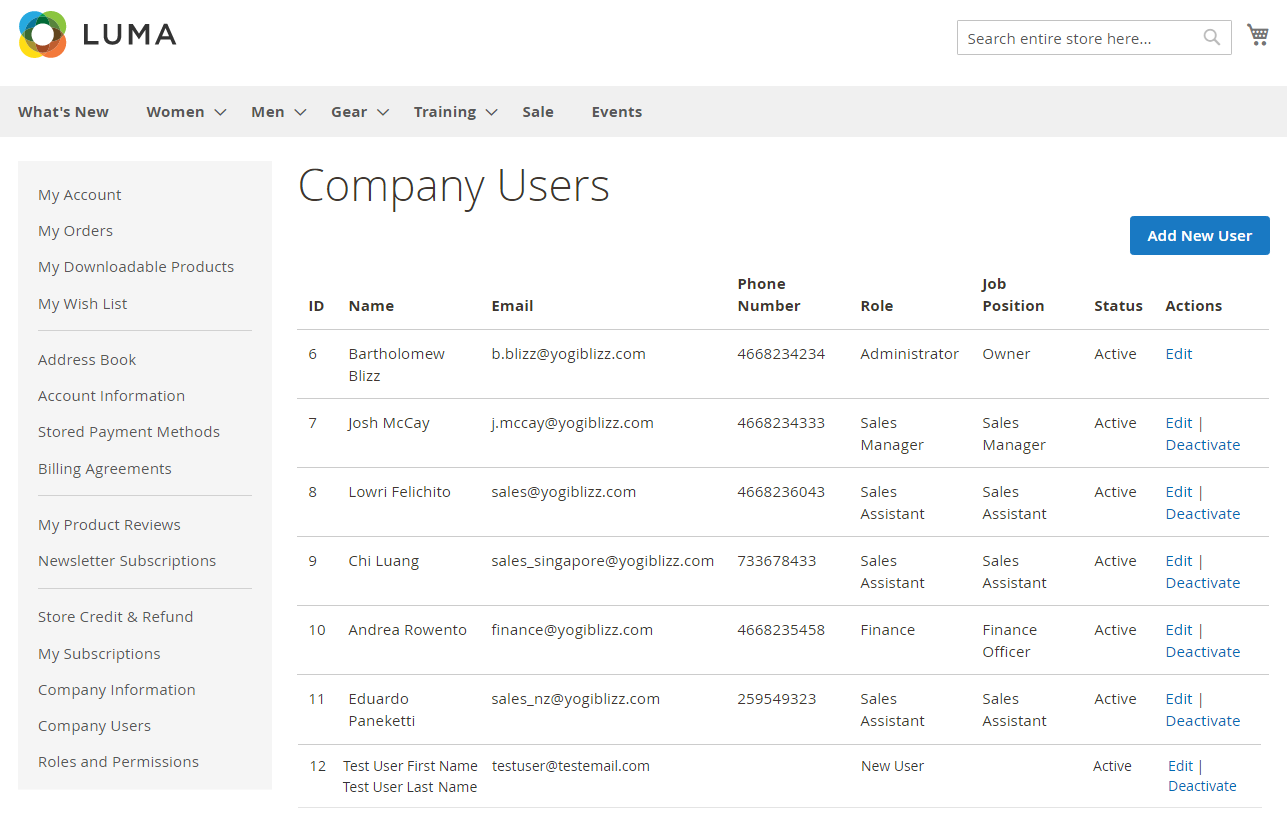 Company Users | Company Accounts for Magento 2