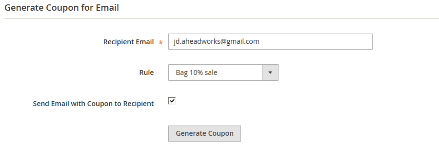 Generate Coupon for Email | Coupon Code Generator for Magento 2