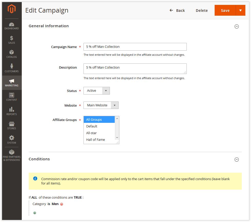 Creating/Editing Affiliate Campaigns | Affiliate for Magento 2