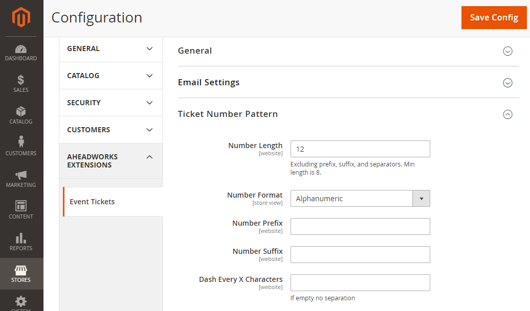 Ticket Number Patterns | Event Tickets for Magento 2