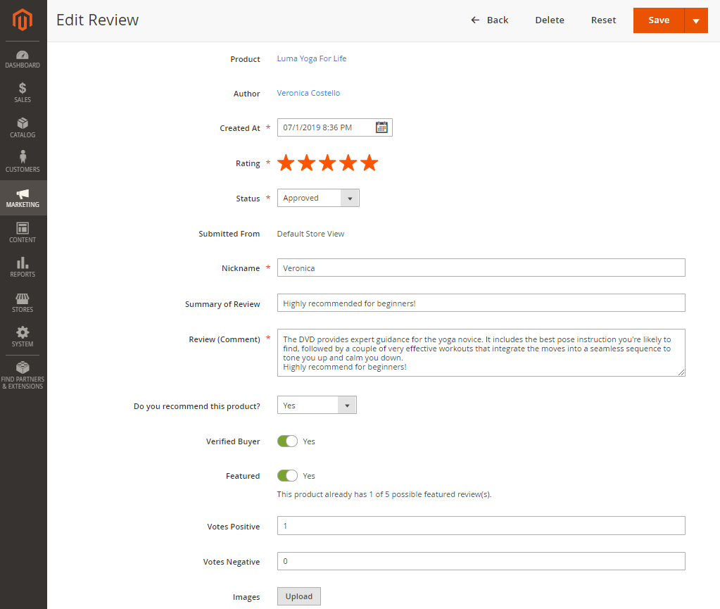 Review Editing | Advanced Reviews for Magento 2