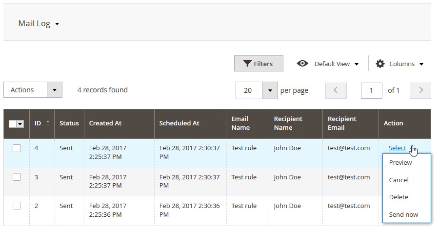 Mail Log | Review Reminder for Magento 2