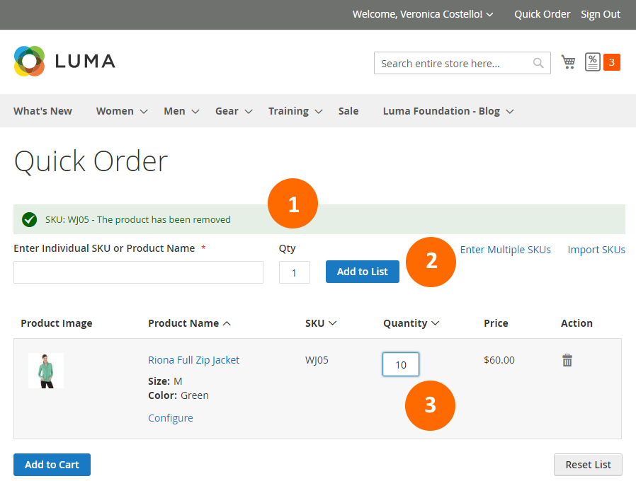 Quick Order page | Quick Order by SKU for Magento 2