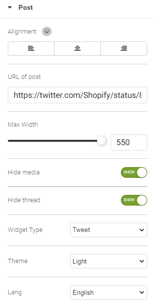 twitter post Widgets | Buildify for Magento 2