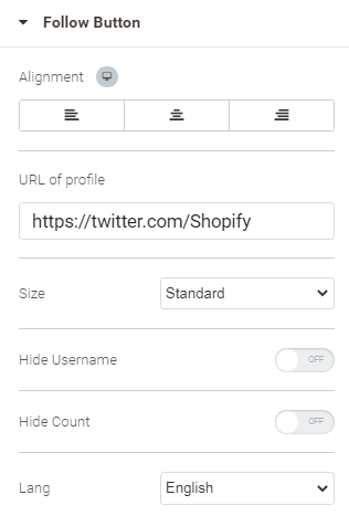 twitter follow button Widgets | Buildify for Magento 2